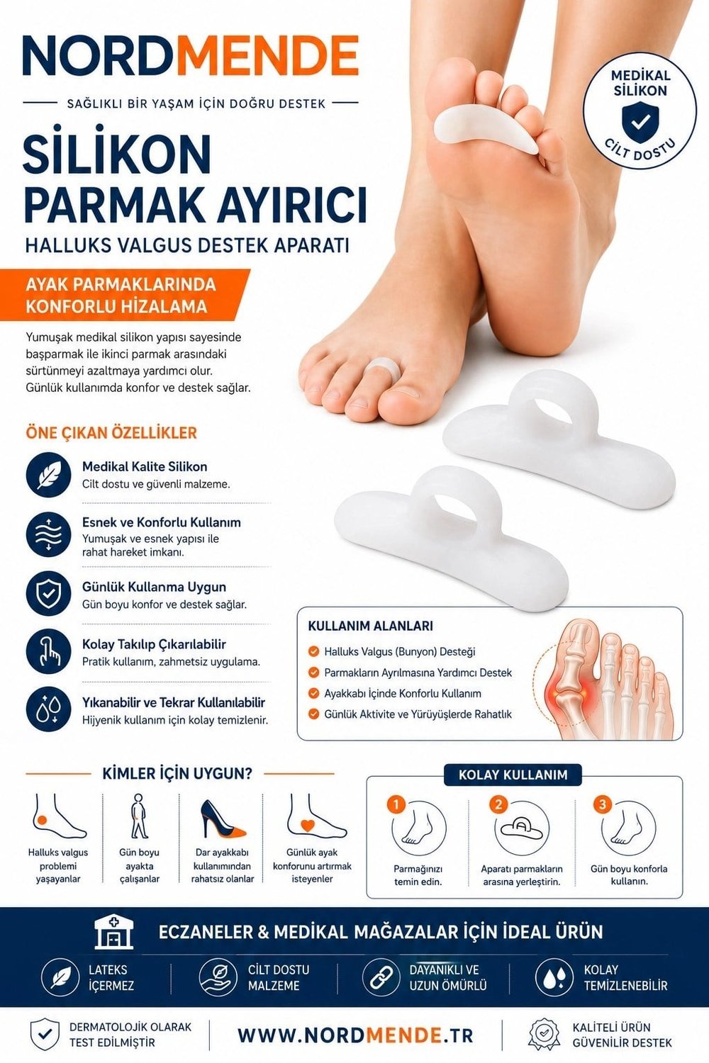 Mey İthalat® Silikon Çekiç Parmak Yastığı BUNYON 12-392
