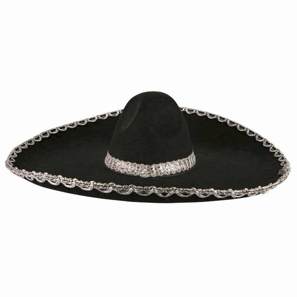 Mey İthalat® Sombrero Meksika Şapkası Mariachi Gümüş Şeritli Yetişkin Boy