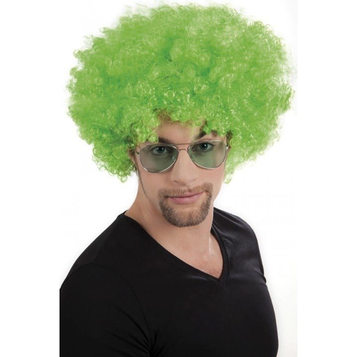 Mey İthalat® Yeşil Renk Kıvırcık Afro Bonus Peruk