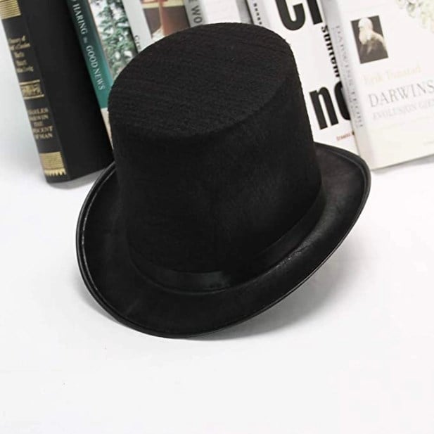 Mey İthalat® Yetişkinler İçin Siyah Renk Ringmaster Sihirbaz Şapkası Silindir Şapka
