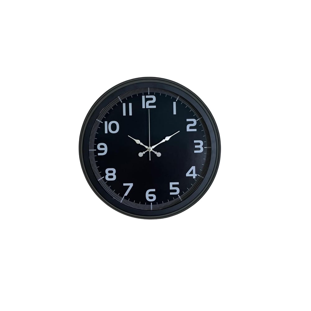 Midnight Black 40 Cm Metal Duvar Saati