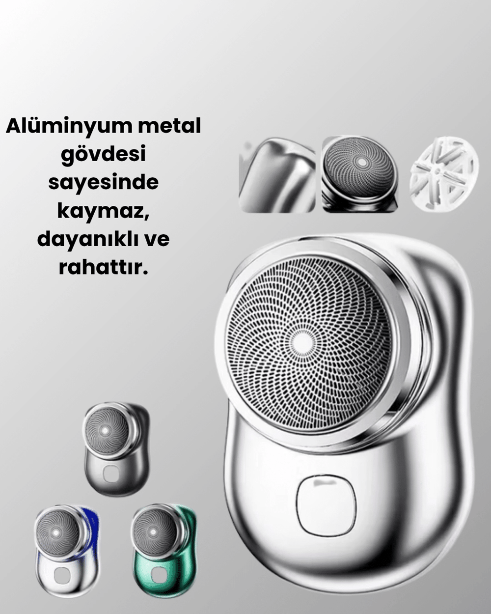 Mikro titreşim motorlu, düşük sesli, USB girişli tıraş makinesi