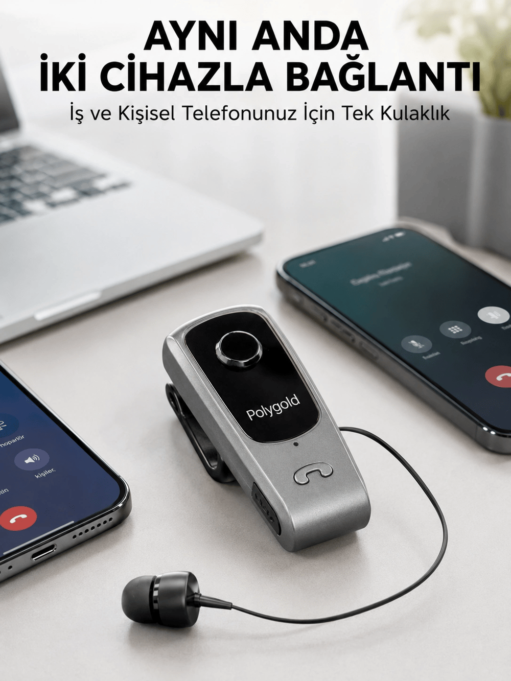 Mikrofonlu ve Ses Kontrollü Kablosuz Kulak İçi Kulaklık