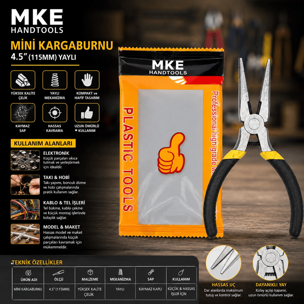 Mini 4.5 Inc 115m Çelik Kargaburnu Yaylı Bx40