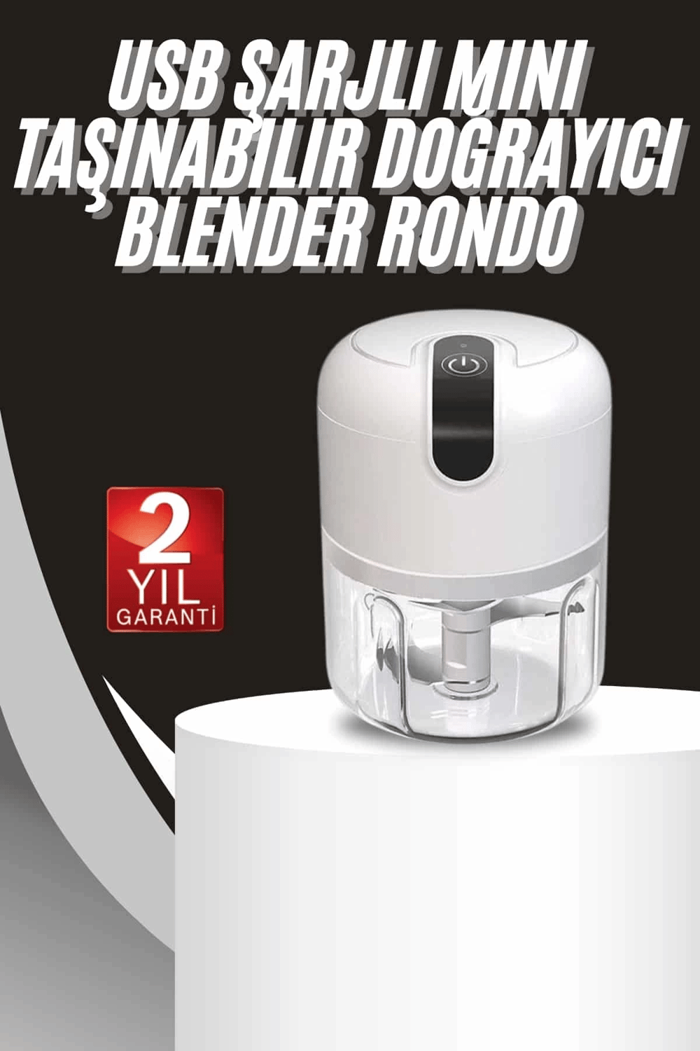 Mini Doğrayıcı Rondo Taşınabilir Mini El Blender Paslanmaz Çelik
