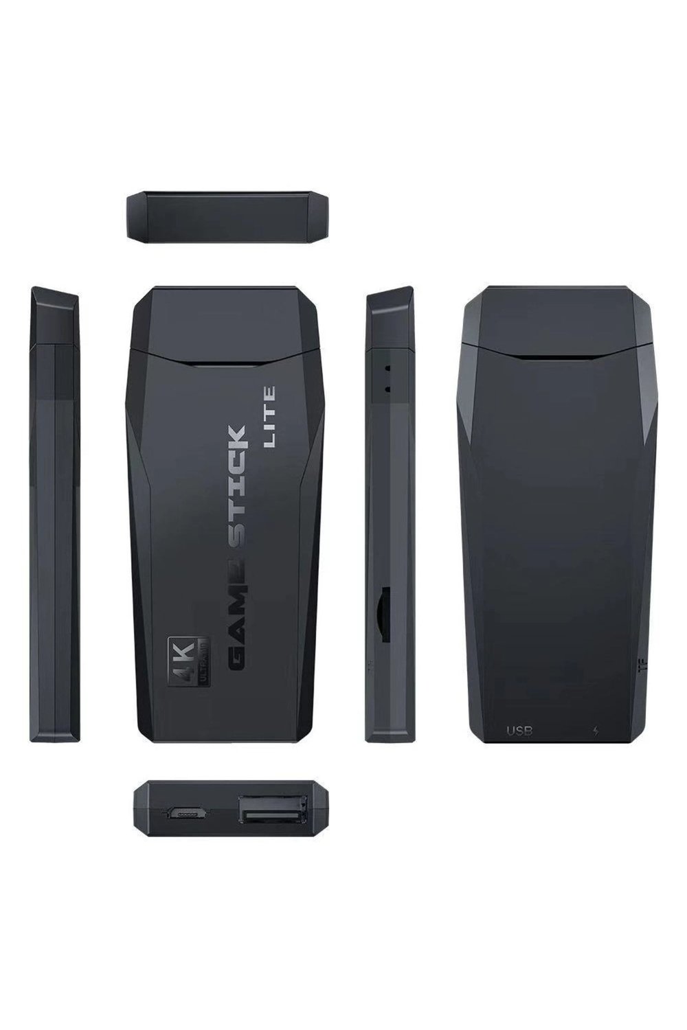 Mini HDMI 4K Kablosuz Oyun Konsolu, 64GB Dahili Hafızalı ve Çift Kollu Siyah Tasarım