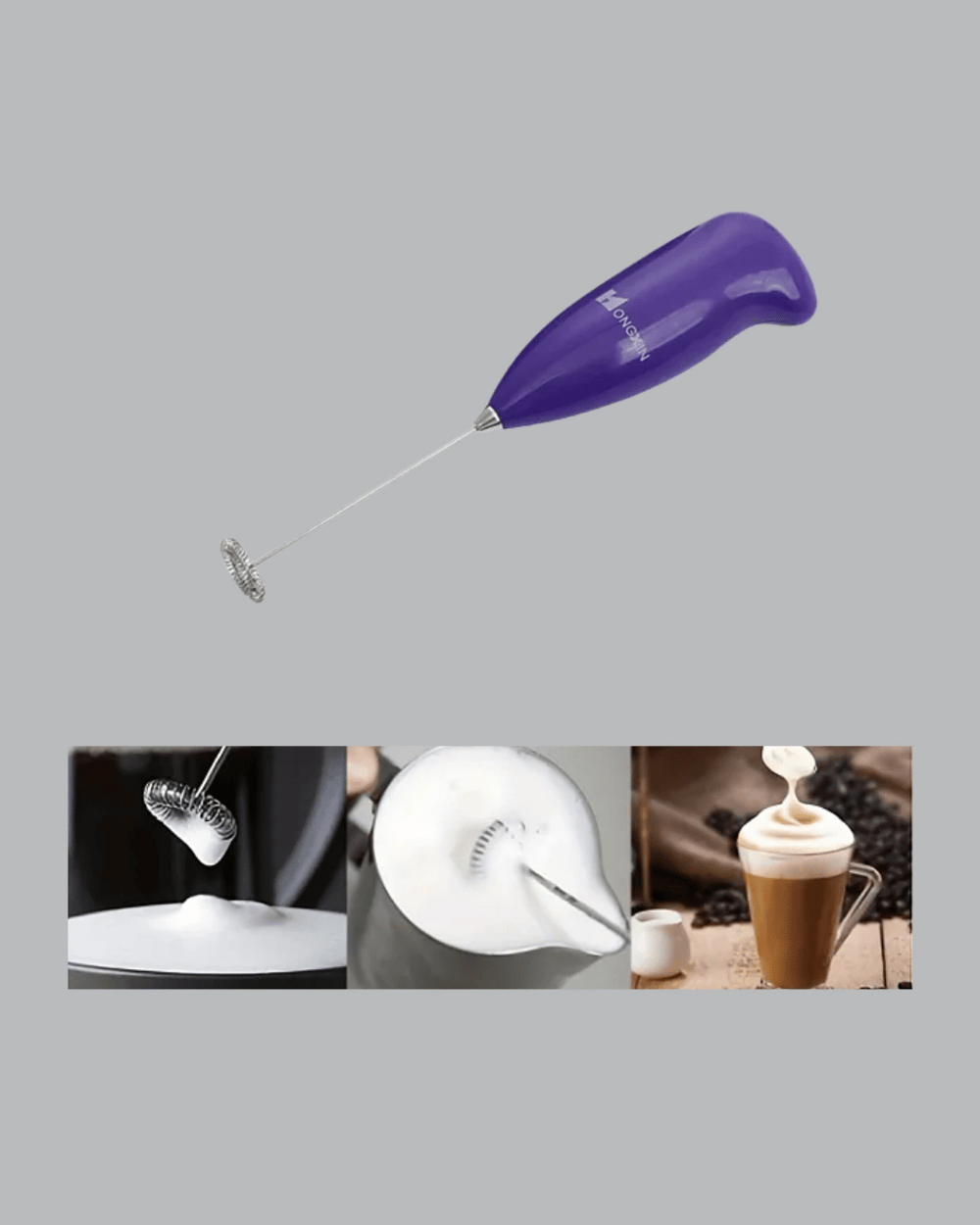 Mini Pilli Portatif Karıştırıcı – Cappuccino, Latte, Frappe ve Kahve Köpürtücü