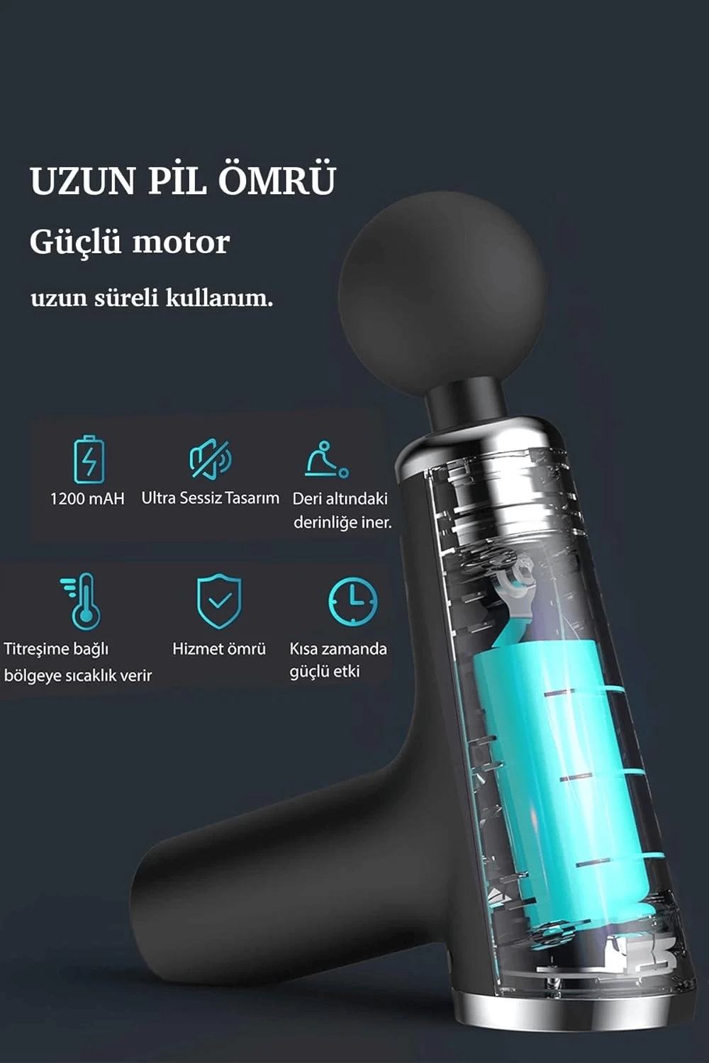 Mini Profesyonel Şarjlı Masaj Aleti 4 Başlıklı Kh-800 Bx40