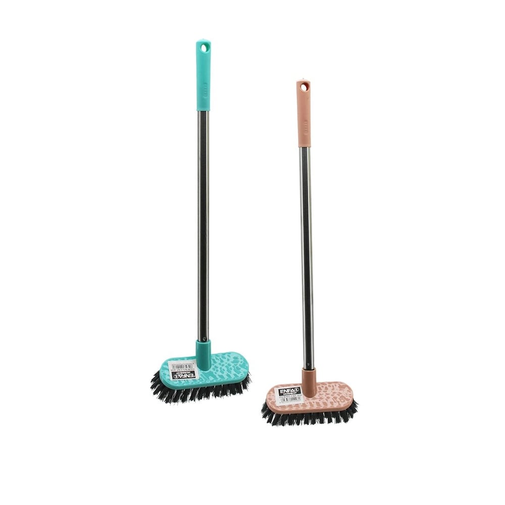 Mini Temizlik Fırçası  Orta Sert Kıllar   Metal Saplı=40cm - 4.5x12.5cm Bx40