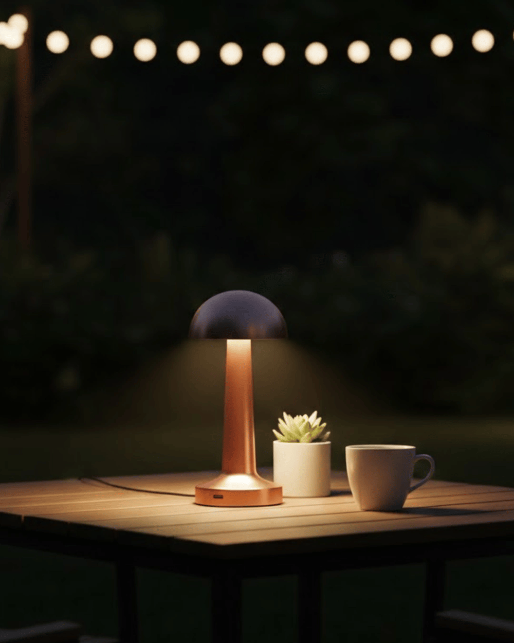 Modern Bronz Masa Lambası 3 Renk LED Dokunmatik Şarjlı Model