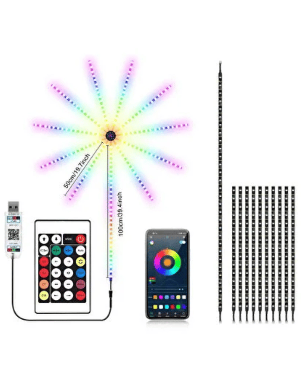 Modüler RGB LED Duvar Işığı Havai Fişek Efektli Uzaktan Kumandalı