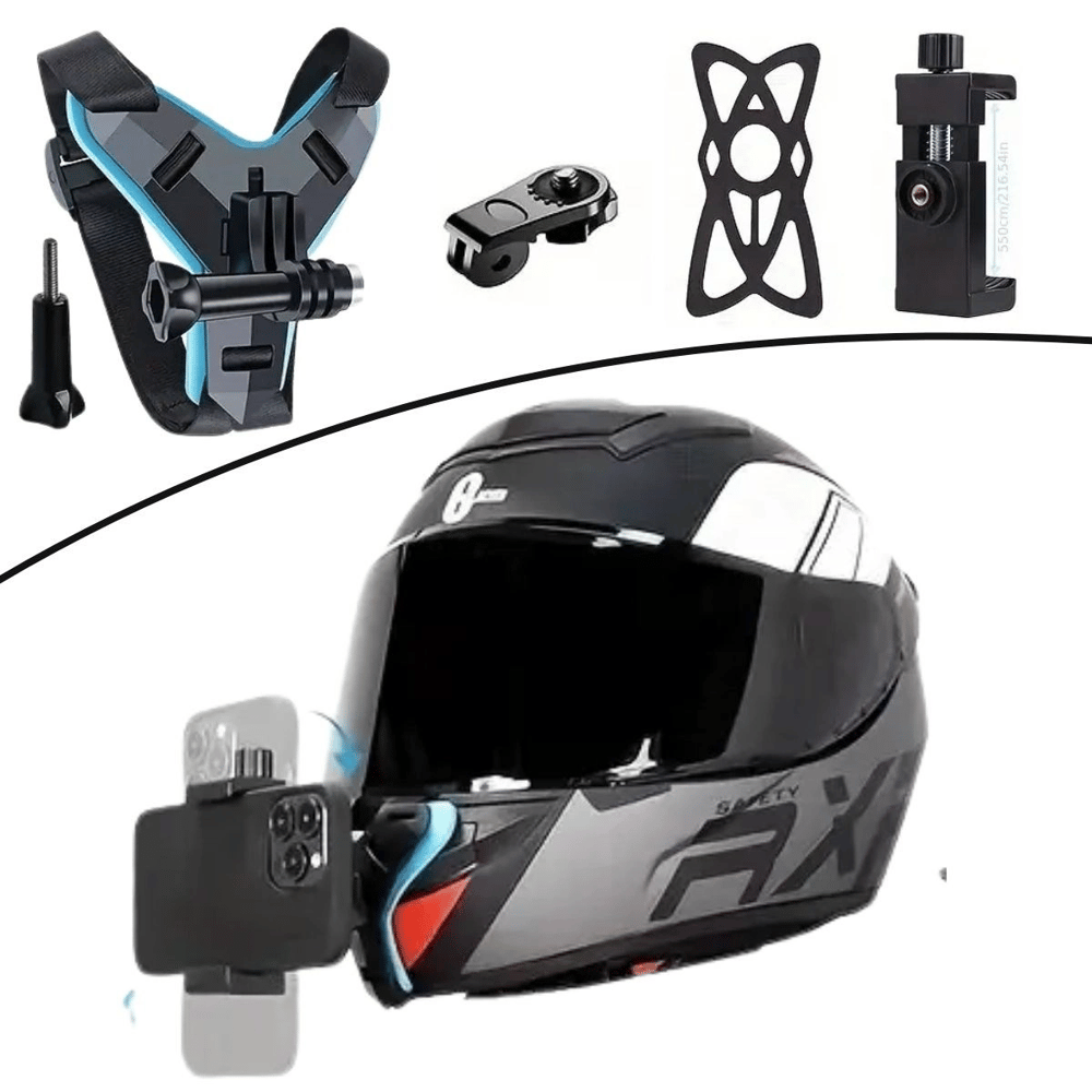 Motorsiklet Kask Önü Takılan Telefon Tutucu Aksiyon Kamerası Takılabilen Aparat Bx40