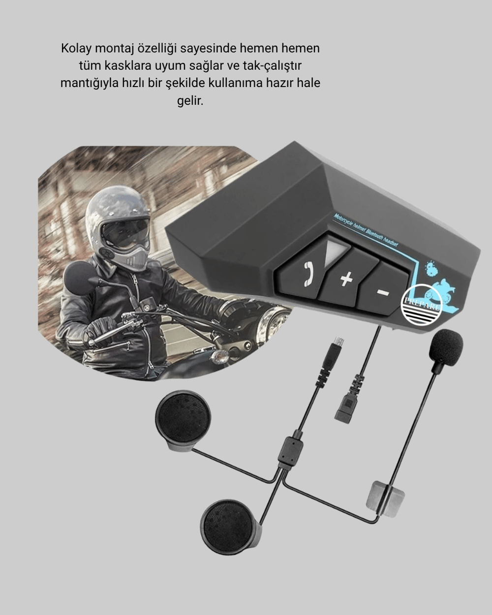 Motosiklet Kask Kulaklığı Bluetooth 5.0 Gürültü Önleme ve Hızlı Bağlantı Yeni Nesil