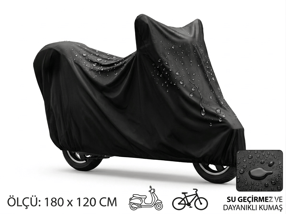 Motosiklet Ve Scooter Koruma Brandası – Su Ve Toz Geçirmez 180x120 Cm