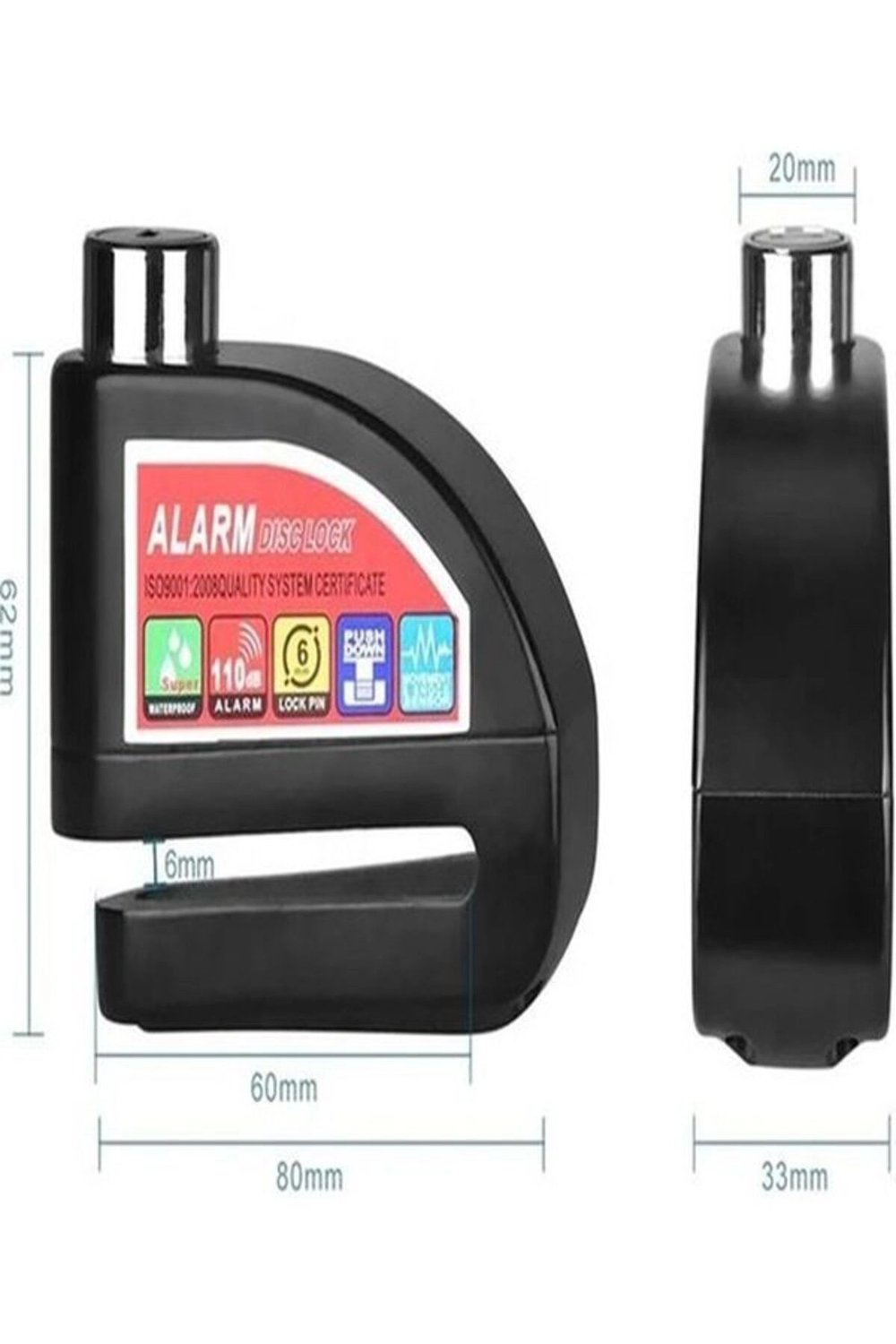 Motosiklet için su geçirmez 110db alarmlı halatlı disk kilidi motor kilit Lüzumlu