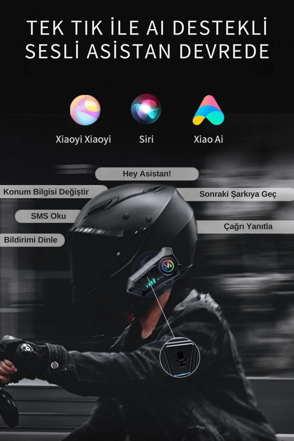 Motosiklet kask kulaklık Bluetooth 5.3 destekli intercom 2 yıl garantili Süresi Kategorisi