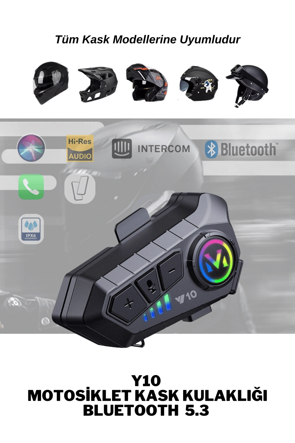 Motosiklet kask kulaklık Bluetooth 5.3 destekli intercom 2 yıl garantili Süresi Kategorisi