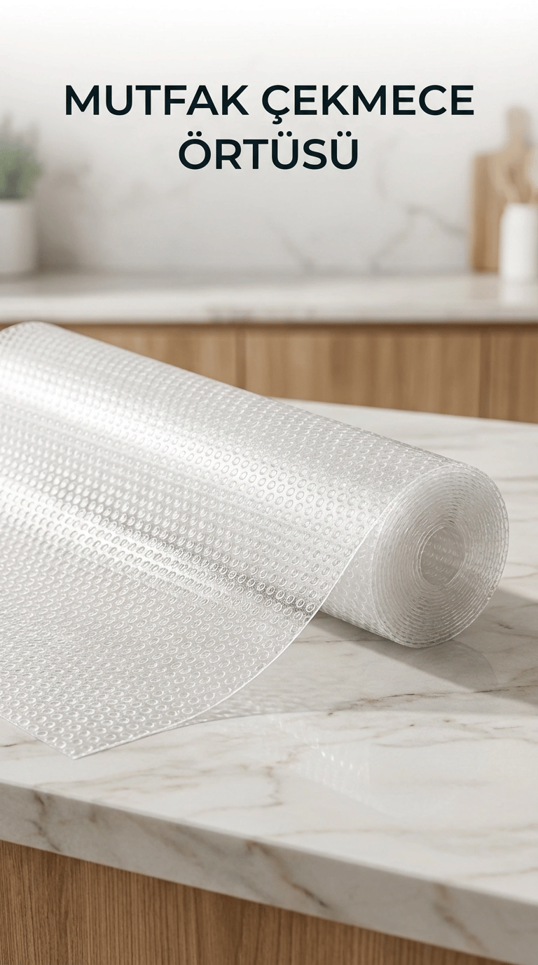 Mutfak Raf ve Çekmece İçin Şeffaf PVC Koruyucu Örtü 45x300 cm