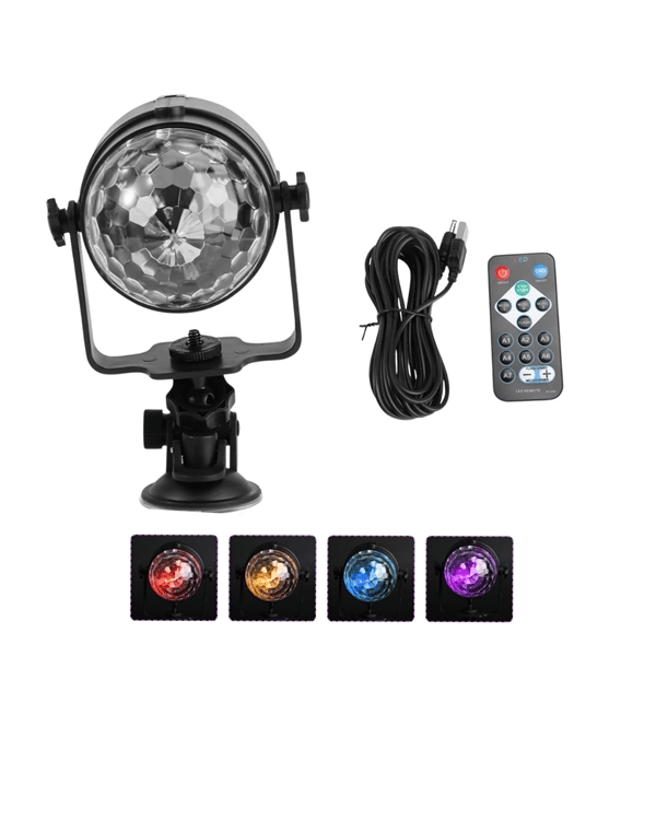 Müzik Ritmine Uyumlu 7 Modlu Renkli Disko Topu Işığı