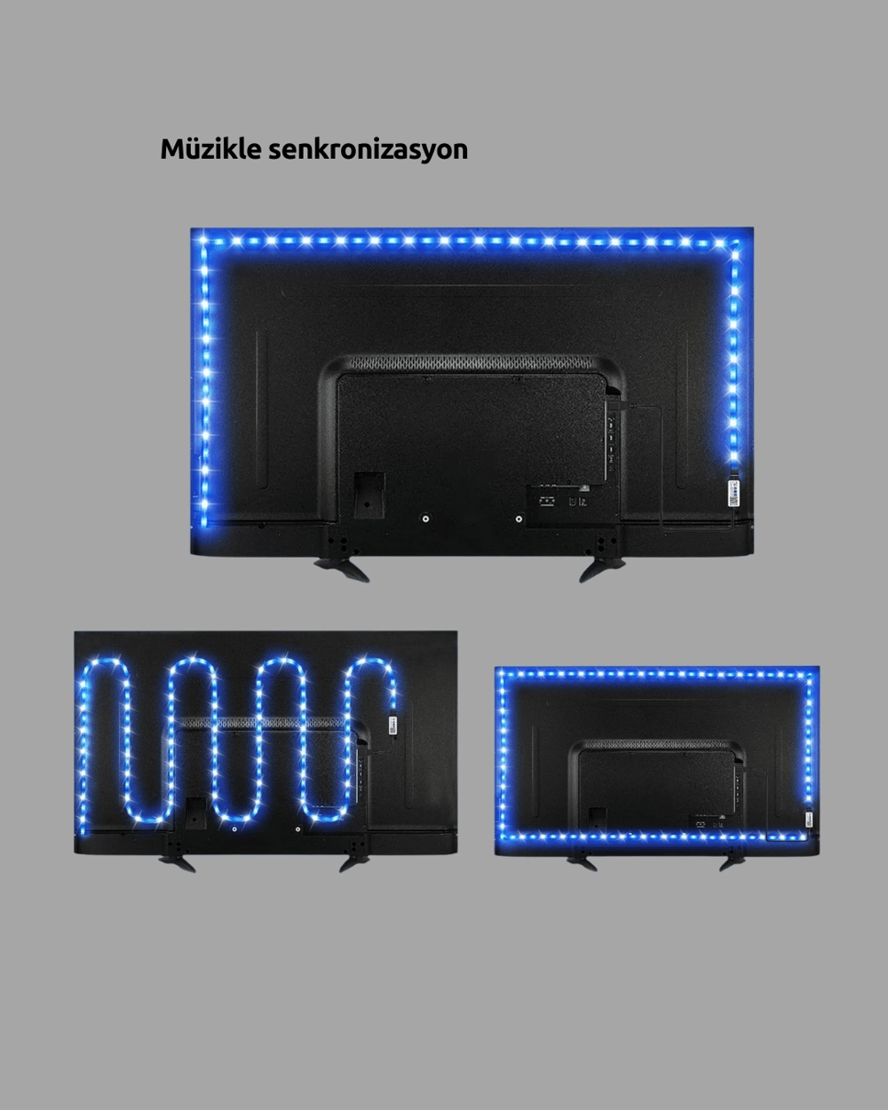 Müzikle Senkronize LED Şerit TV Aydınlatma Yeni Nesil