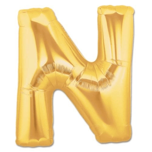 N Harf Folyo Balon Altın Renk  40 İnç Bx40