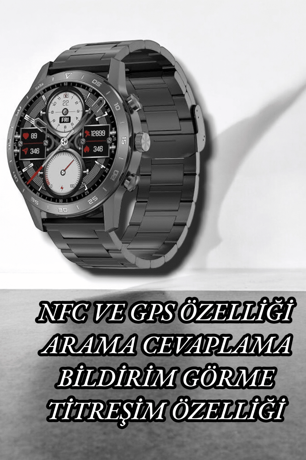 NFC ve Kablosuz Şarjlı Akıllı Saat EKG, Nabız & Spor Modları ile iOS ve Android Uyumlu