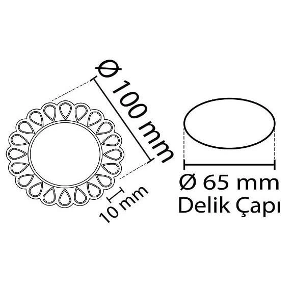 NOAS YL65 1667 Geras Led Çerçeveli 4000K Kristal Cam Spot Kasa - Priz ve Anahtar İçin Uyumlu Çerçeve