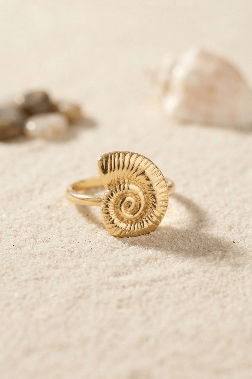 Nautilus Tasarım Gold Renk Kadın Yüzük