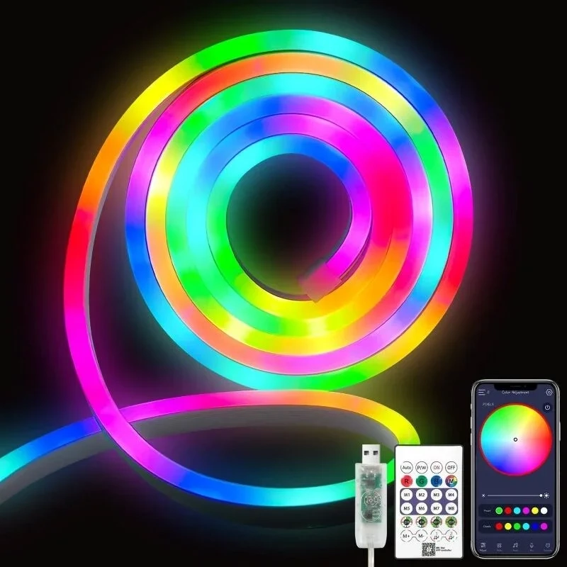 Neon Led Esnek Aydınlatma - Rgb Magıc Smart - 5 Metre Paket Ip67 - Uzaktan Kumanda + Uygulama Bx40