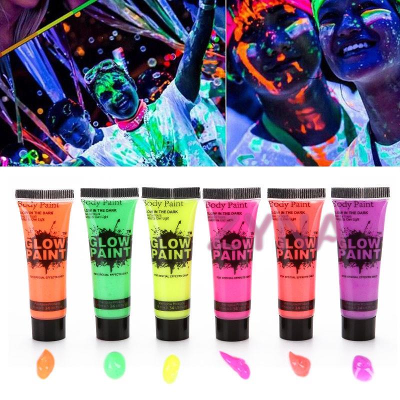 Neonlu Glow Parti Yüz Boyası 6 Renk 6 Adet (3936)