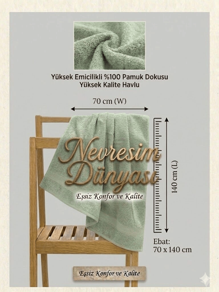 Eco Lounge Prime Havlu 70x140 Su Yeşili