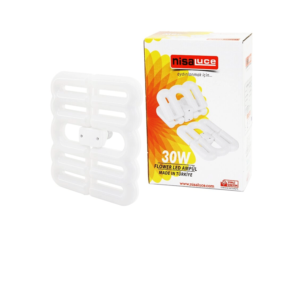 Nisaluce Eamp-096/b 30w - E27flower Katlanır- 4b Şekil16x21cmbeyaz Led Lamba Ampul 2700lümen- 6500k Bx40