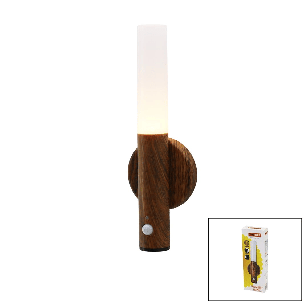 Nisaluce Eamp-098/1 Sensörlü=1--3mt Type-c Şarjlı Günışığı Led Dolunay Led Aplik Lamba 1w Bx40