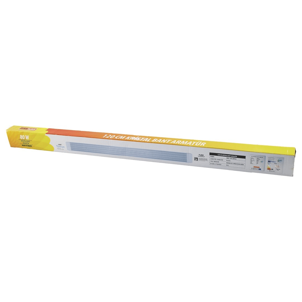 Nisaluce Eamp-107 2 Pcs 80w 120cm Kristal Bant Armatür Beyaz=6500k Alüminyum Kapak Ip20 - Y Bağlantı Bx40