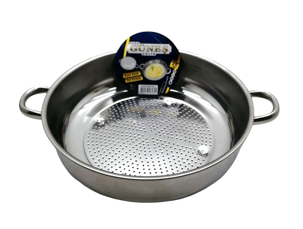 No-2 - 28cm Basık Süzek Metal Süzgeç Bx40