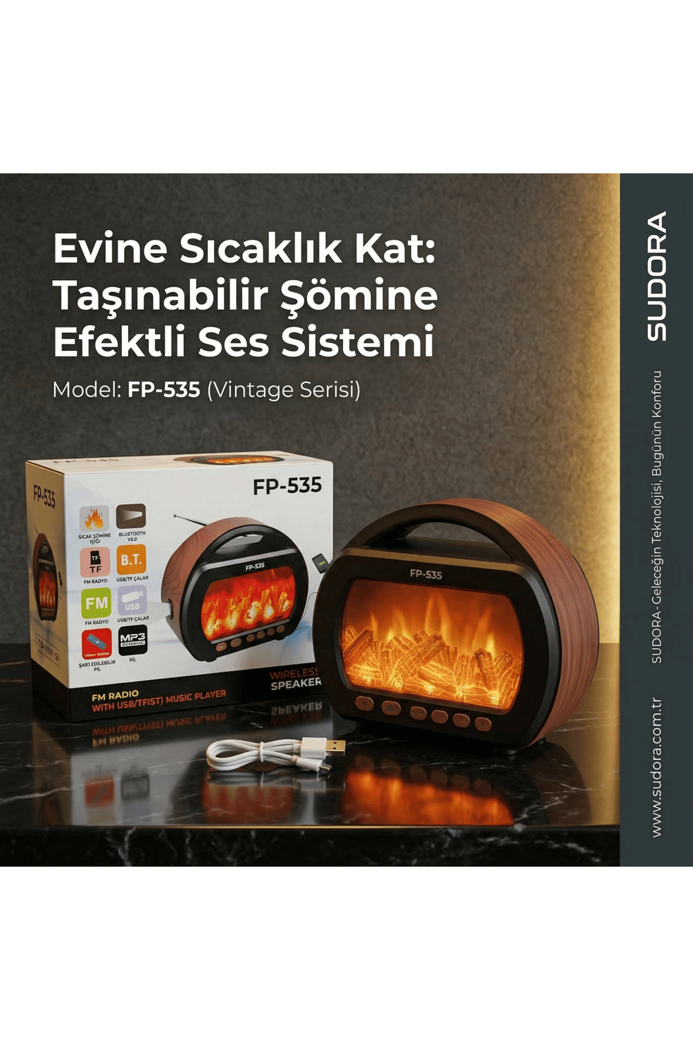 Nostaljik radyo Bluetooth özellikli, el fenerli, çok renkli, 2 yıl garantili - Elektronik