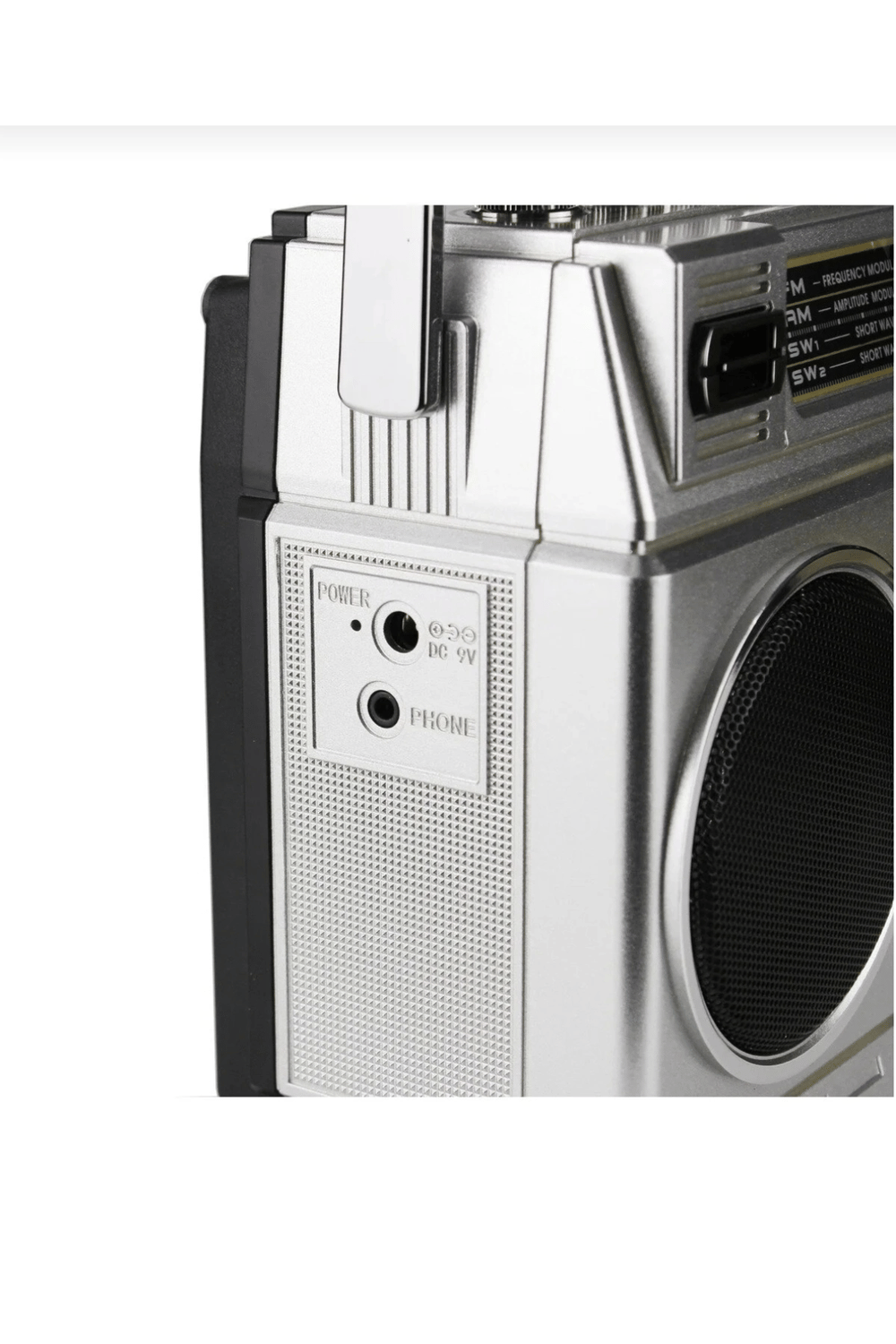 Nostaljik radyo FM radyo USB MP3 çalar Bluetooth kaset çalar hoparlör gümüş renkli