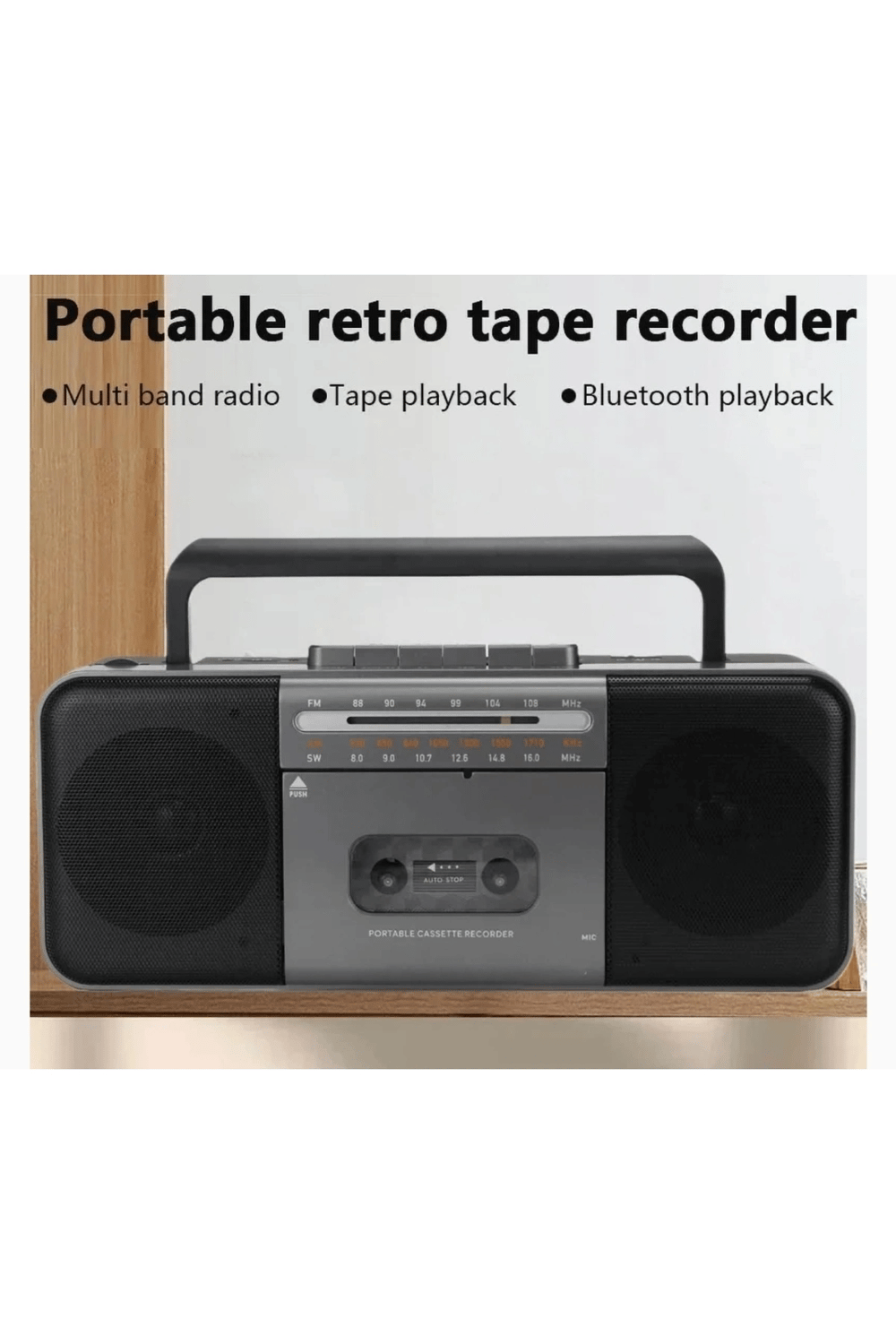 Nostaljik radyo FM radyo USB MP3 çalar kablosuz hoparlör Bluetooth gri 2 yıl garantili