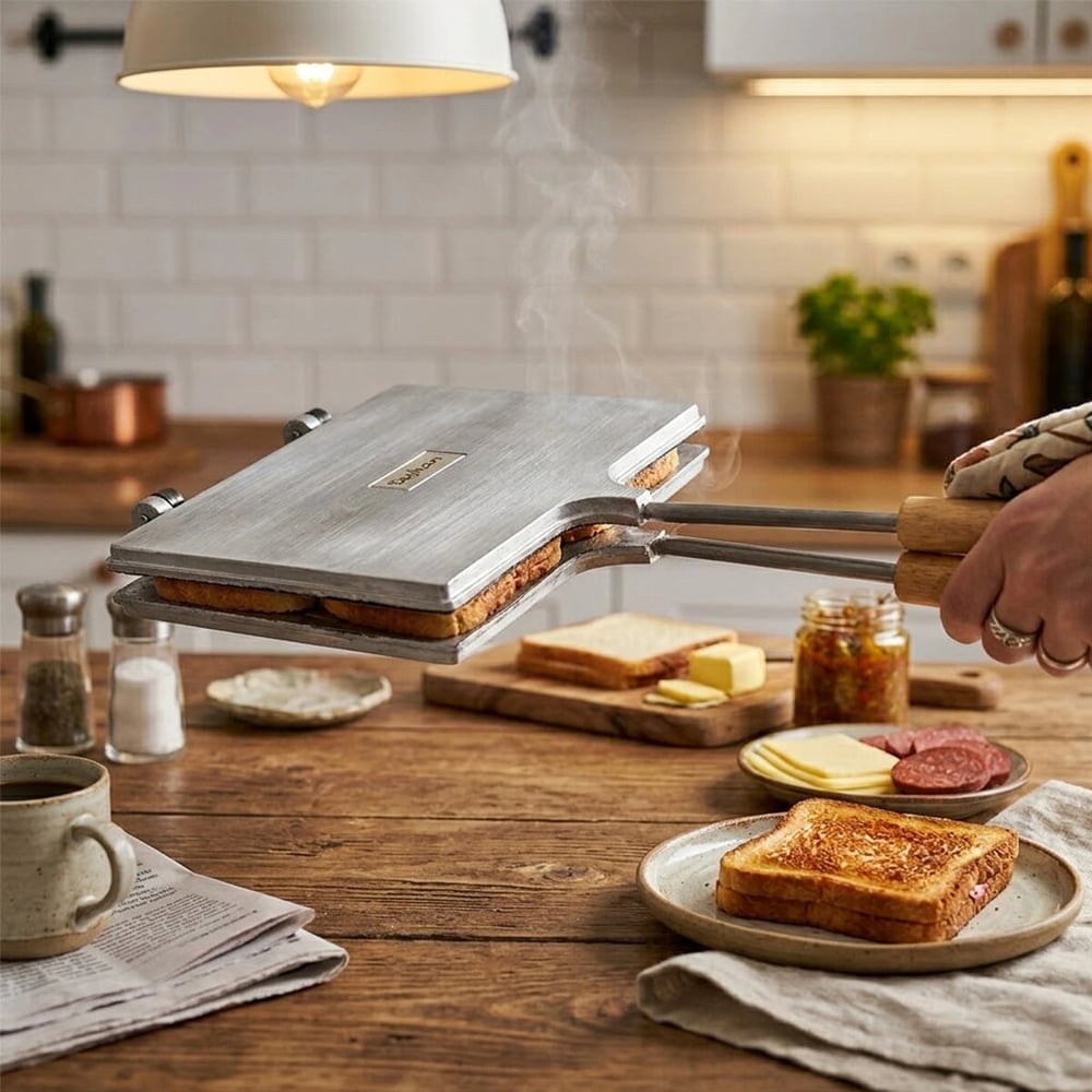 Nur Işıklar İçi Teflon El Tost Makinesi Bx40