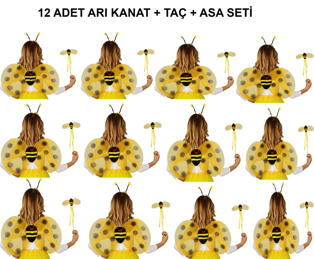 Okul Gösterileri İçin 12'li Arı Kanadı Seti - Etkinlik Kanatları