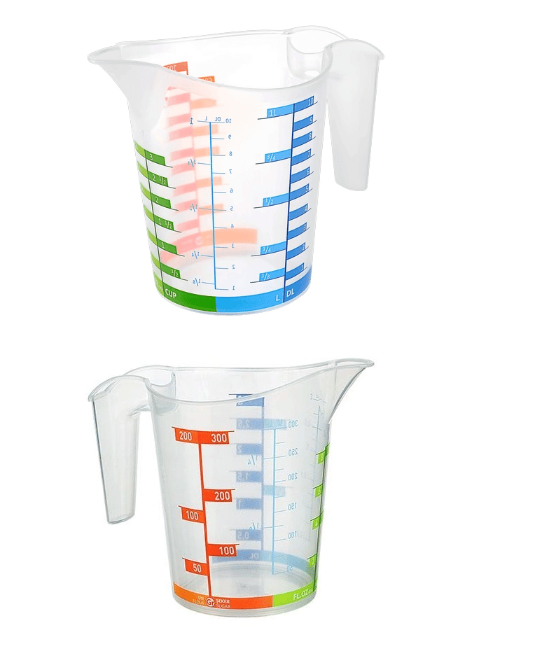Ölçü Kabı Dereceli Renkli 1000 Ml + 300 Ml Set