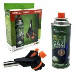 Orcamp 2pcs Pürmüz Ve Torch Seti Pürmüz Torch Çakmak Başlık Kamp Gazı 227gr/400ml