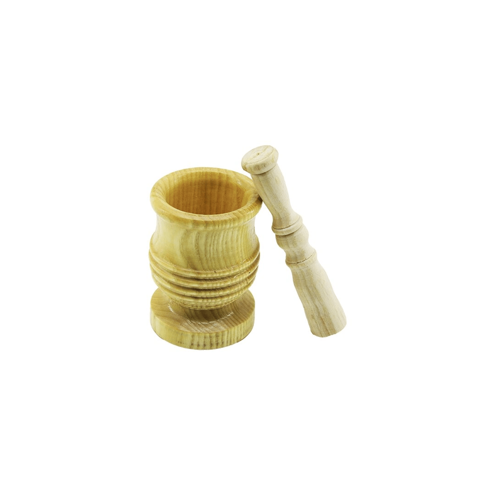 Orta Boy  Lüx Ahşap Havan Sarımsak Dövecek Ç: 7.3cm--d: 6.5cm--y: 10.5cm Fileli Ambalaj Bx40