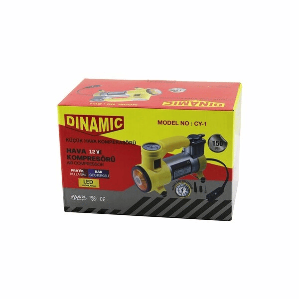 Oto - Araç Hava Kompresörü Kamyon - Otobüs - Dc/12v-13.5v - 15amp - 150psı - Bar Gösterge - Led Aydınlatma Cy-1  Bx40