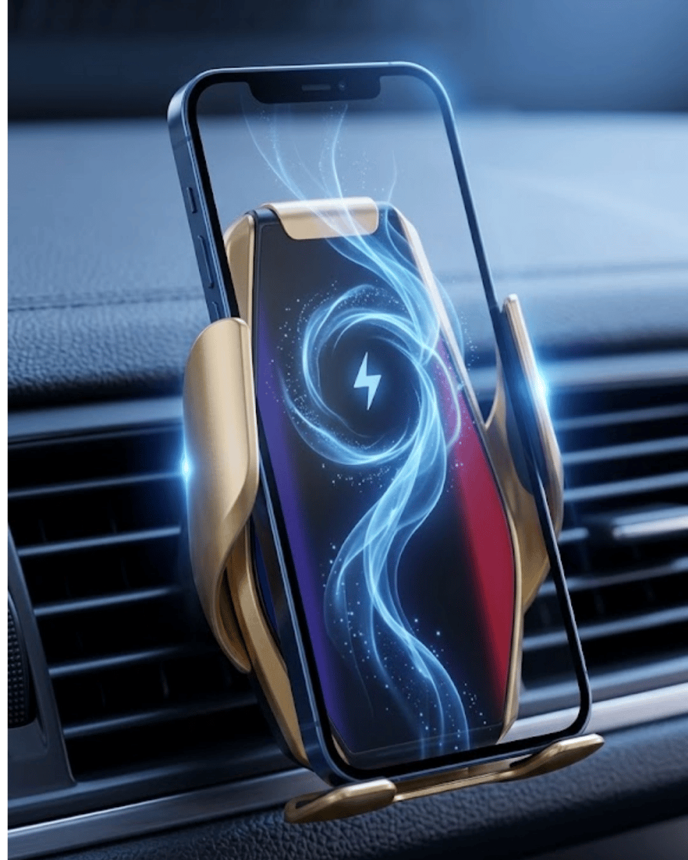 Otomatik Açılan Araç Telefon Tutucu Kablosuz Şarj ve Tek Elle Kullanım