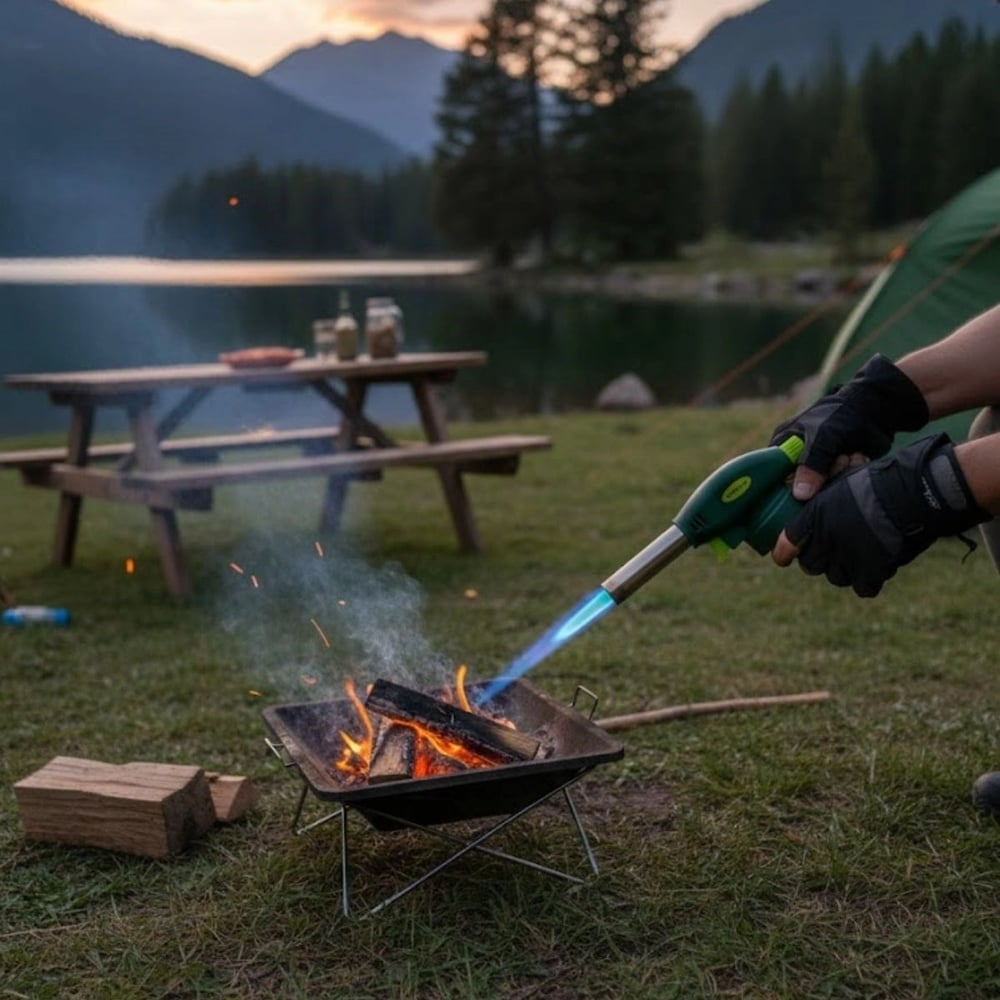 Outdoor Kamp, Piknik Ve Tamir İşleri İçin Kamp Gazı Seti – Taşınabilir Pürmüz Alev Tabancası Ve Yüksek Performanslı Gaz Kartuşu Bx40