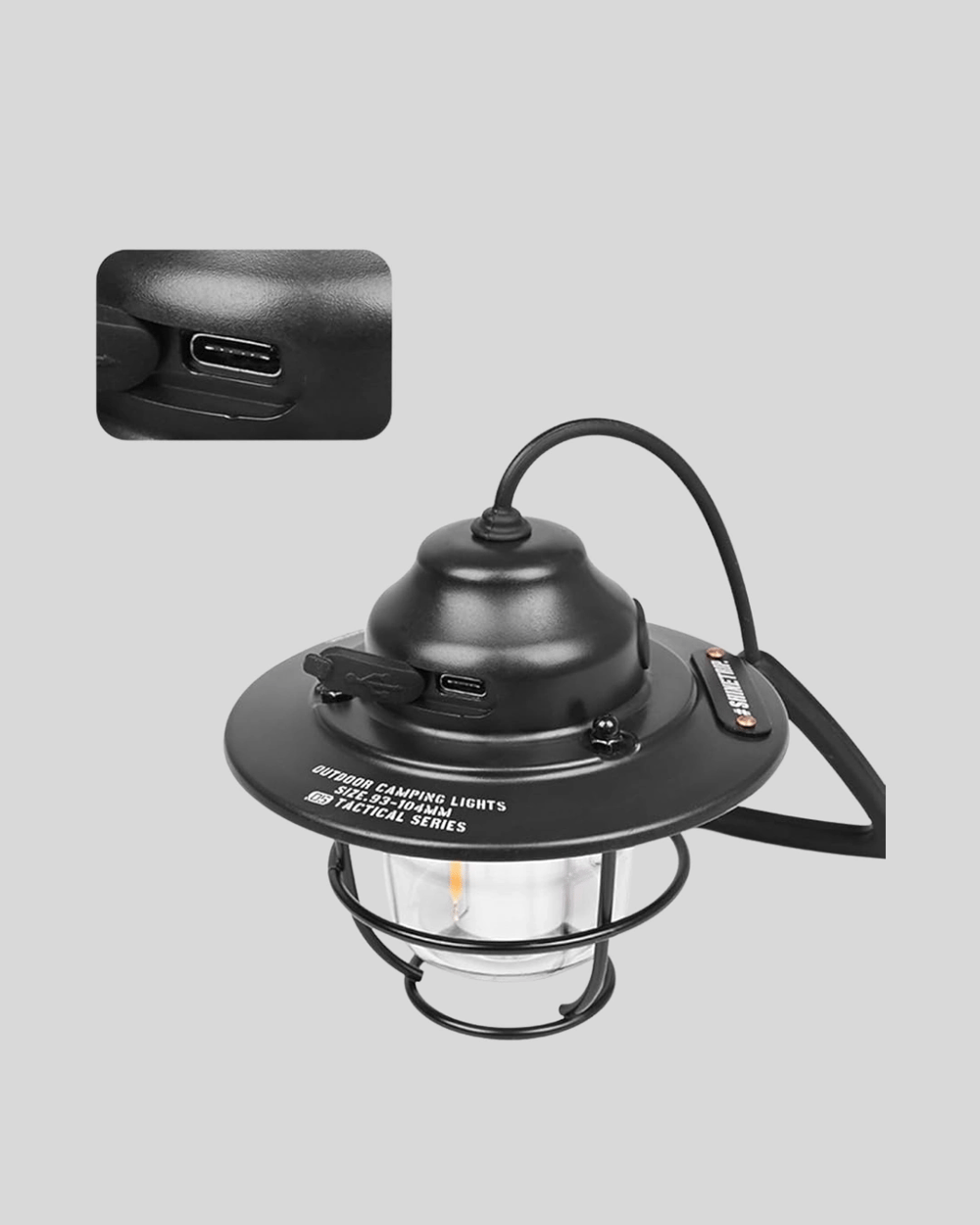 Outdoor Retro Kamp Işığı Uzun Ömürlü Pil Taşınabilir Suya Dayanıklı