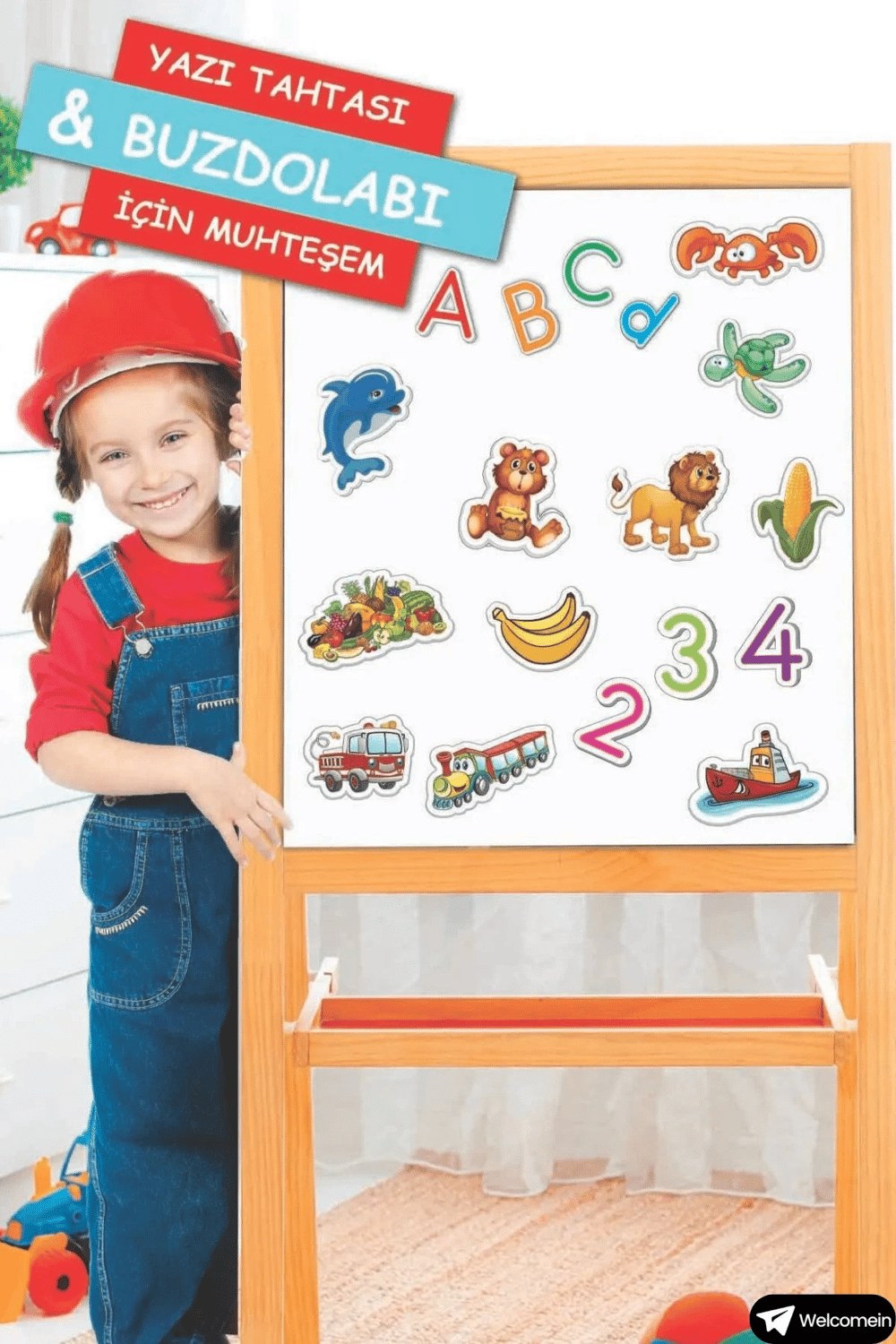 Oyuncak Manyetik Mıknatıslı 30 Parça Hayvanlar 26 Parça Sebze Meyveler Eğitici Set Magnet