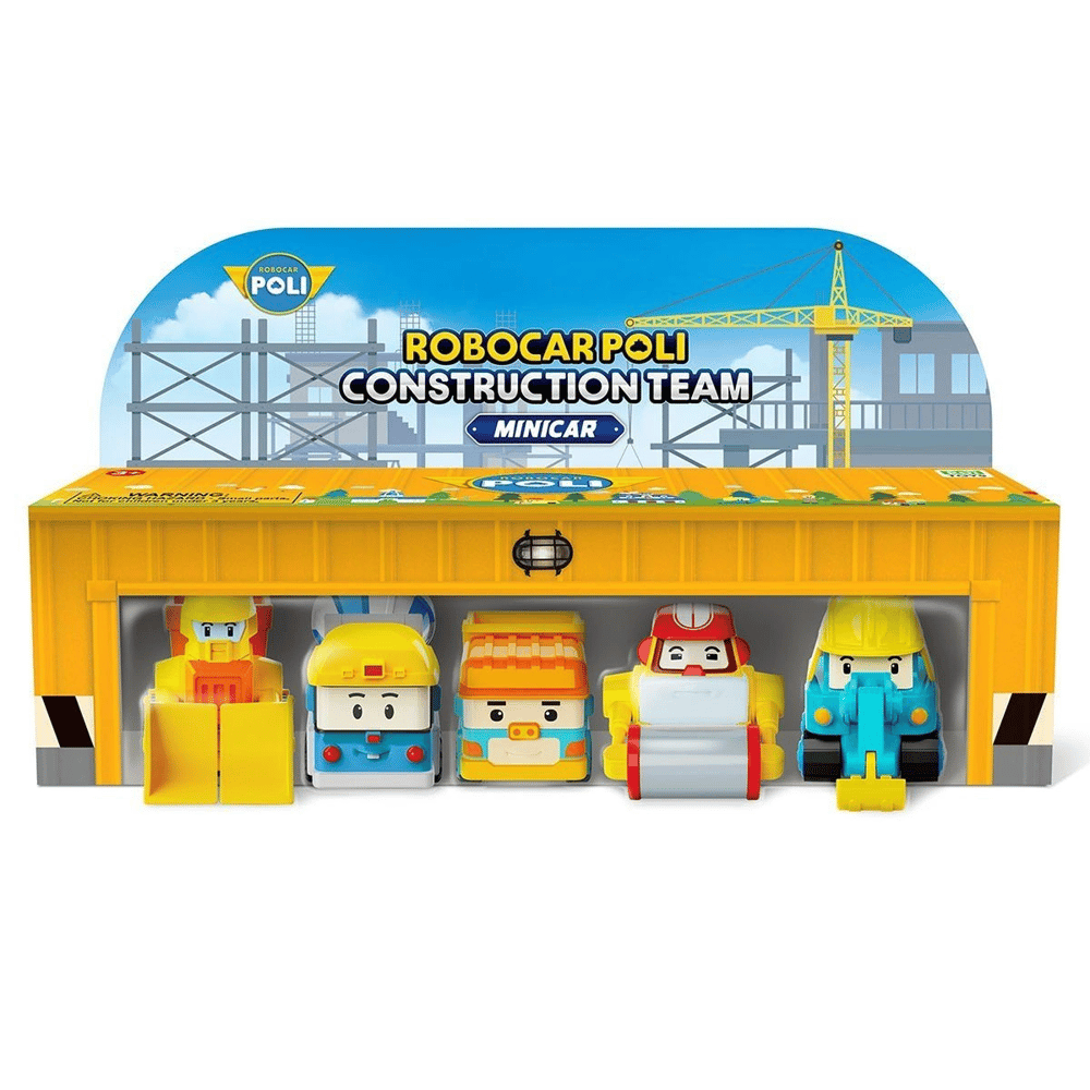 POLI MRT-761 Robocar Poli Mini İnşaat Araçları 5li Set