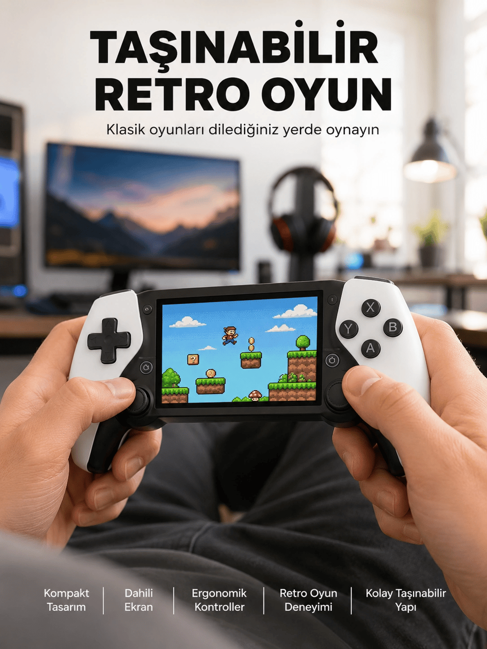 PS1 GBA NES Oyun Destekli Retro Cihaz Yeni Nesil